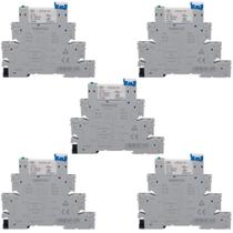 5 Base Relé De Interface Acoplador Fino Trilho Din 24VDC/AC 6a 5 Base Relé De Interface Acoplador Fino Trilho Din 24VDC/AC 6a