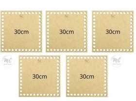 5 Bases Mdf Para Crochê Fio De Malha Quadrada 30x30cm 5 Bases Mdf Para Crochê Fio De Malha Quadrada 30x30cm