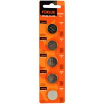 5 Baterias Lítio CR2016 3V Foxlux - Cartela com 5 unidades