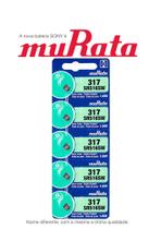 5 Baterias Murata 317 SR516SW 1.55V Célula de Botão de Relógio de Óxido de Prata