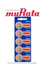 5 Baterias Murata CR1616 DL1616 ECR1616 Célula de Moeda de Lítio de 3V 5 Baterias Murata CR1616 DL1616 ECR1616 Célula de Moeda de Lítio de 3V