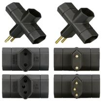 5 Benjamim T 3 Pinos + 5 Adaptador Plug 2 Pinos 10a Preto 5 Benjamim T 3 Pinos + 5 Adaptador Plug 2 Pinos 10a Preto