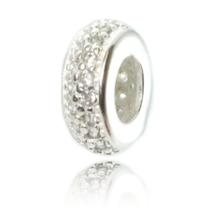 5 Berloque Prata 925 P/ Pulseira Separador Zirconia Branca