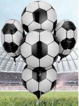 5 Bexiga Balão Bola De Futebol Metalizado/balão 45cm decoração Futebol