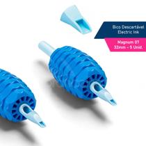 5 Bicos 07 Mg C/Grip 32mm Fechados Electric Ink P/ Tatuagem