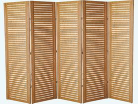 5 Biombo Folha Horizontal Ripado Divisor Ambiente Madeira Mdf Divisória Painel Separador De Ambiente