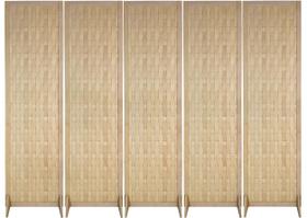 5 Biombo Trançado Reto Com Pés Folha Painel Mdf Cru Divisor Divisoria Separador De Ambiente