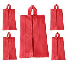 5 Bolsa Porta Sapato Viagem Tenis Roupa Multiuso Vermelho