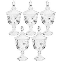 5 Bombonieres de Vidro Cristal Potiches Pedestal Lyor Dublin 400ml Baleiros Decorativos 5 Bombonieres de Vidro Cristal Potiches Pedestal Lyor Dublin 400ml Baleiros Decorativos