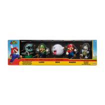 5 Bonecos Plant, Luigi, Mario, Boo, Dry Bones - Super Mario