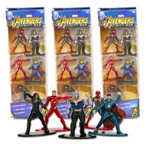 5 Bonecos Vingadores Marvel Disney Guerra Infinita 5 cm Nano Metalfigs - Jada
