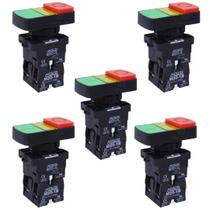 5 Botões Duplo De Plástico 1na+1nf 24v Vd/vm - Metaltex