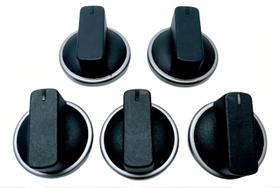 5 Botões Manipuladores Pretos Fogão Cooktop Fischer Premium - 24409 5 Botões Manipuladores Pretos Fogão Cooktop Fischer Premium - 24409