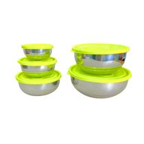5 Bowls de Alumínio Saladeira com Tampa Plástica 500ml a 6L 5 Bowls de Alumínio Saladeira com Tampa Plástica 500ml a 6L