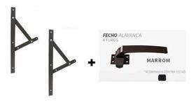 5 Braço Articulação P/ Janela 200mm 1 Par + Fecho Alavanc