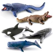 5 Brinquedos Em Vinil Realista Baleias Crocodilo Mosassauro 5 Brinquedos Em Vinil Realista Baleias Crocodilo Mosassauro
