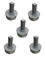 5 Buchas Alumínio 2,5" Polegadas com Pino Toldos Cortina Retrátil.