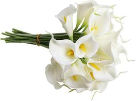 5 Buquê Hastes Flores Copos de leite 35cm Branca Toque Real - La Caza Store