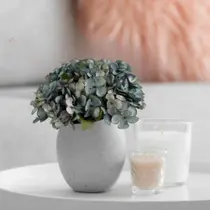 5 buquês flores mini hortênsia artificial decoração p/ casa festa de casamento jardim e escritório - DE1923