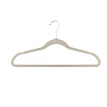 5 Cabides Lyor De Plástico Aveludado Bege