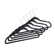 5 Cabides Lyor Preto Plástico Emborrachados 5 Cabides Lyor Preto Plástico Emborrachados