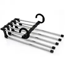 5 Cabides para Calças Organizador Múltiplo Aço Inox 5 Espaços