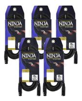 5 Cabo de Microfone 0,20MM Conectores XLRMx XLRF Mod Ninjalw B 15FT/4.5