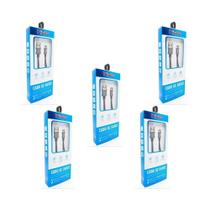 5 Cabos Metal Reforçado USB Kingo 1m 2.1A para Galaxy J8