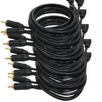 5 Cabos Rca 1 Metro Technoise Série 100 Pro Conector L Preto 5 Cabos Rca 1 Metro Technoise Série 100 Pro Conector L Preto