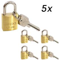 5 Cadeado Pado Lt 20mm 10 Chaves Não Enferruja Resistente