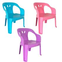 5 Cadeira Mini Poltrona Infantil Rosa E Azul De Plástico