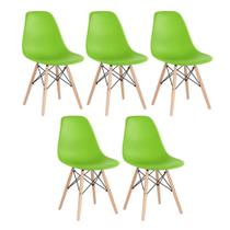 5 Cadeiras Charles Eames Eiffel Dsw Clara Verde Claro