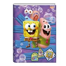 5 cadernos cd brochura univ 80fls bob esponja divs cores sortidas