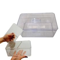 5 Caixa Organizadora Acrílica Multiuso 20x12 Puxador Oldani