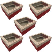 5 Caixa Ovo de Pascoa 350g Material Papel Eco Vermelha Doce