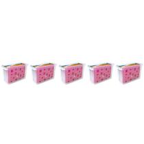 5 Caixas Arquivo Transparentes 6 Pastas Suspensas Coloridas Dellocolor Organizadores Escritório