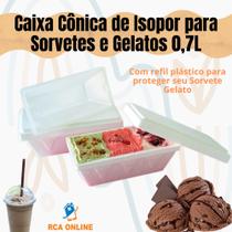 5 Caixas Cônicas De Isopor Eps 0,7 Litros Para Sorvetes e Gelatos 5 Caixas Cônicas De Isopor Eps 0,7 Litros Para Sorvetes e Gelatos