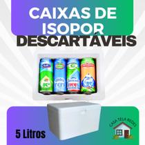 5 Caixas de Isopor EPS 5 litros para Gelo, refrigerante, latas, sorvetes e medicamentos.