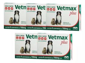 5 caixas de Vetmax Vermífugo Cães E Gatos 4 Comprimidos Vetnil