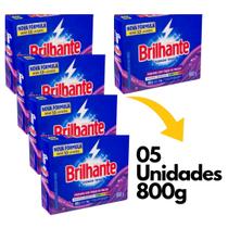 5 Caixas Sabão em Pó Brilhante 800g cada Lava Roupas