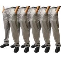 5 calças para uniforme em brim elástico inteiro