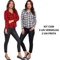 5 Camisas Xadrez Adulta Feminina no Atacado pra Revenda