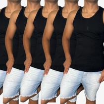 5 Camisetas Caneladas Preta Regata Americana Treino Atacado