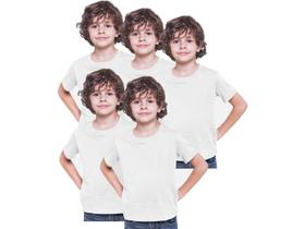 5 Camisetas Infantil Lisa 100% Poliéster Camisa Sublimação Branca 5 Camisetas Infantil Lisa 100% Poliéster Camisa Sublimação Branca