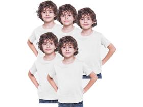 5 Camisetas Infantil Lisa 100% Poliéster Camisa Sublimação Branca