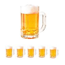 5 caneca de chopp cerveja bebida vidro resistente 400ml