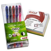 5 Canetas Signo Neo Uni-ball + Stick Ease Note Eagle 75x75