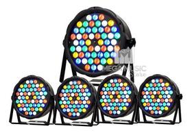 5 Canhão Refletor Par Led 54 Led 3w Rgbwa Dmx Dj Decora