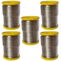 5 Carretel Estanho P/ Solda Com Fluxo Ra 1mm 250g Cobix