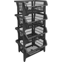 5 Cestos Expositor Organizador Empilhável Gondola Plástico